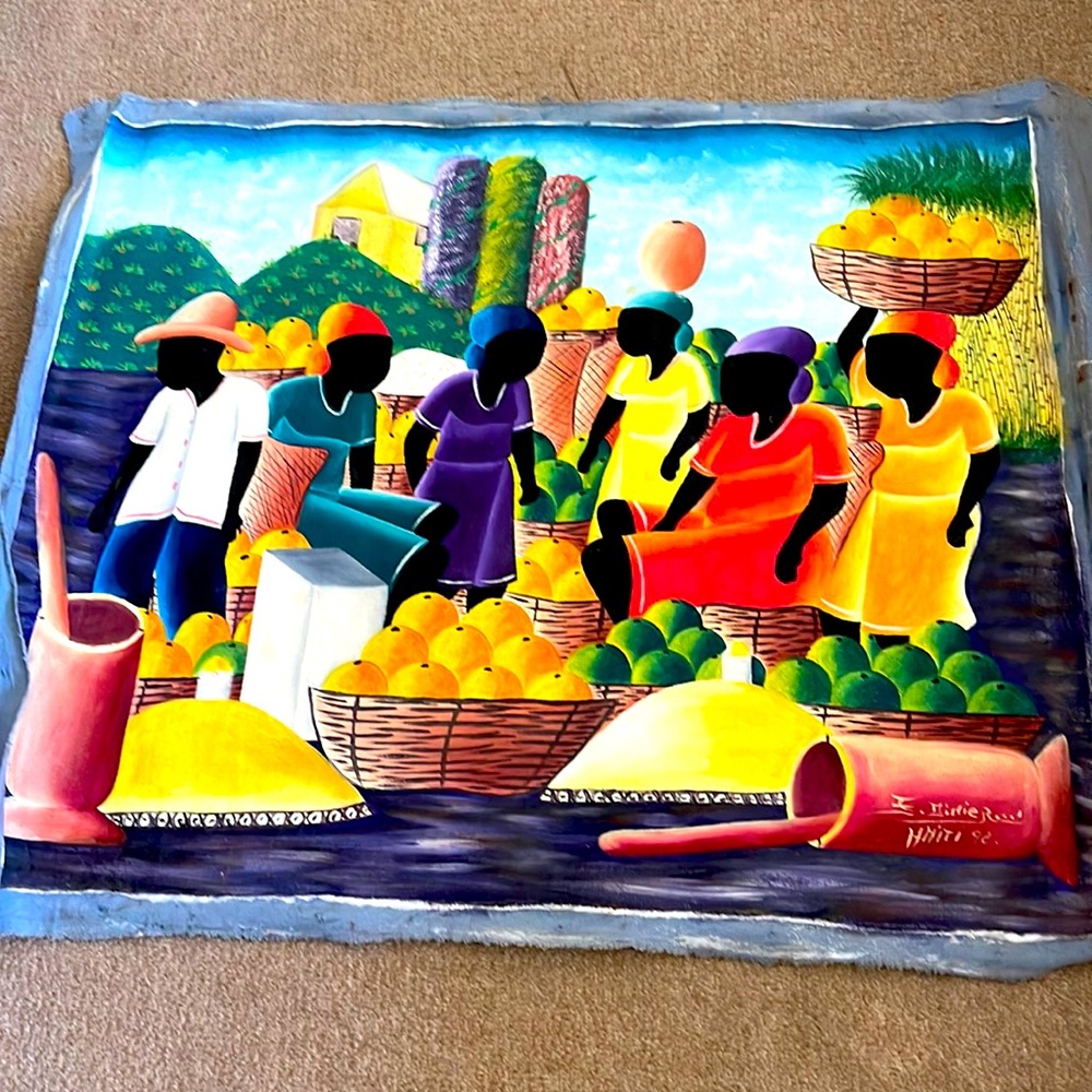 Pinture naive on canvas from the Dominican Republic